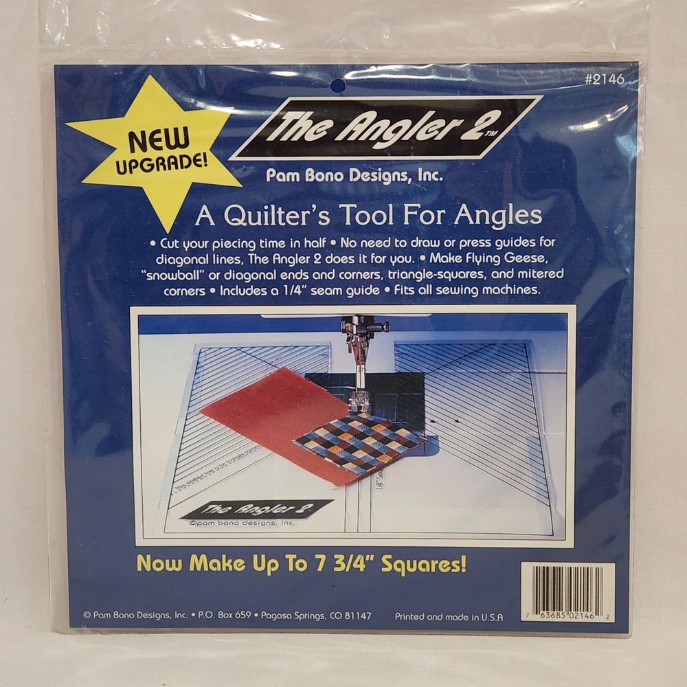 NEW/SEALED Pam Bono‎ Designs The Angler 2 Quilters Tool for Angles Seam Guide